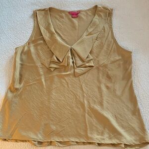 Sunny Leigh Gold/Tan Sleeveless Silky Feeling Blouse